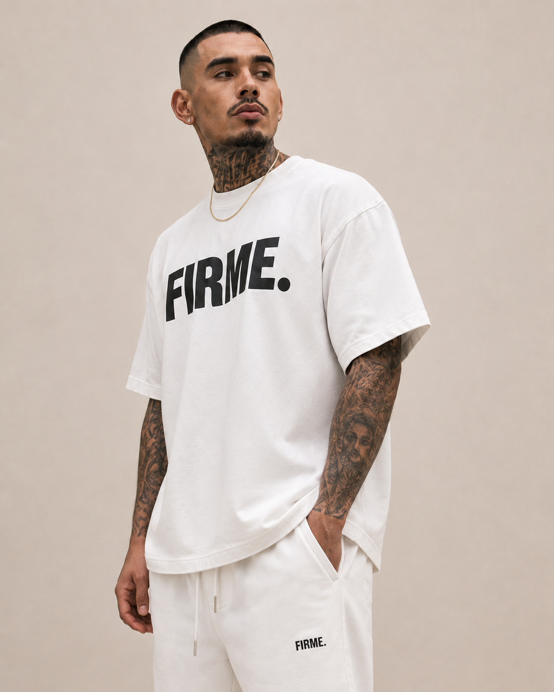 White FIRME. Oversized Tee